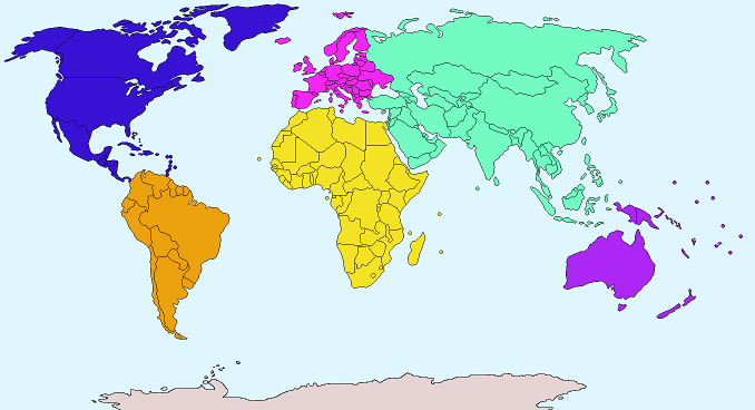 map of europe and asia. The map above shows the seven