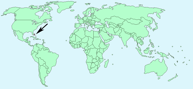 map of caribbean and bahamas. Bahamas on World Map