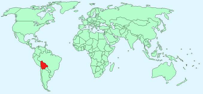 Bolivia on World Map