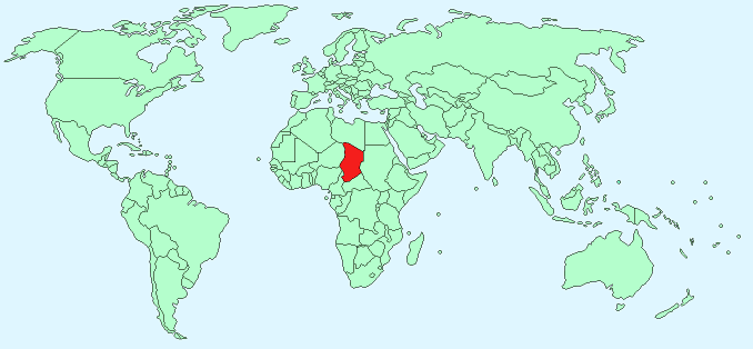 maps of chad. Chad on World Map
