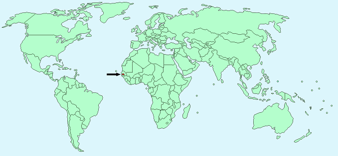 world map of senegal. Gambia on world map