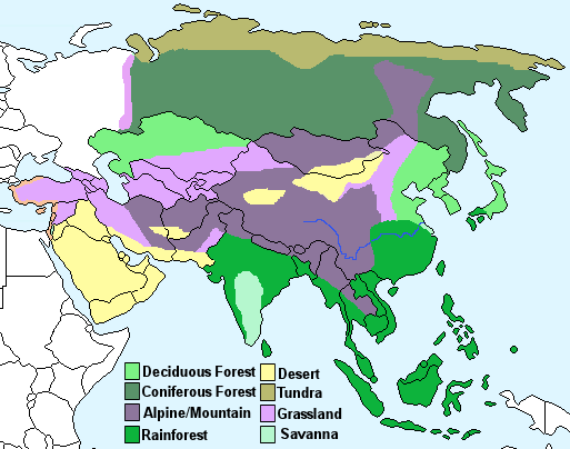 Asia climate map