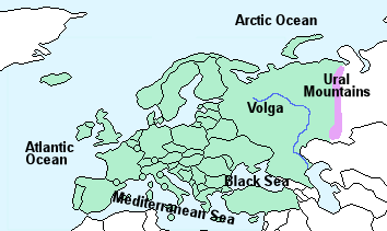 urals mountains map