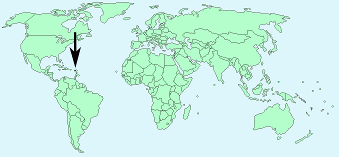 Antigua and Barbuda on World Map