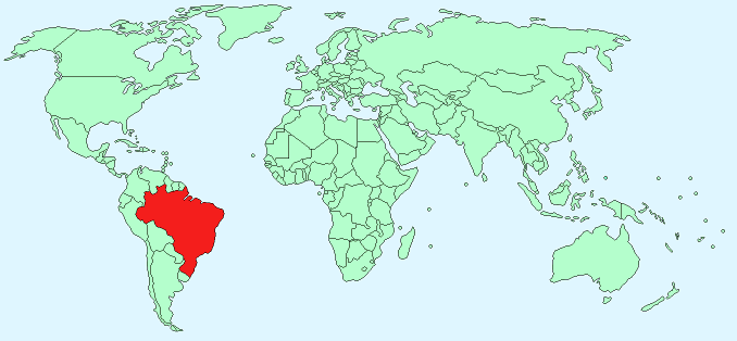 Brazil on World Map