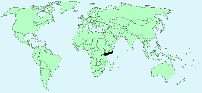 Burundi on World Map