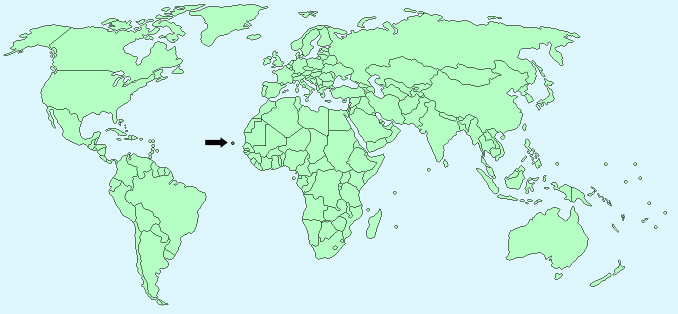 Cape Verde on World Map