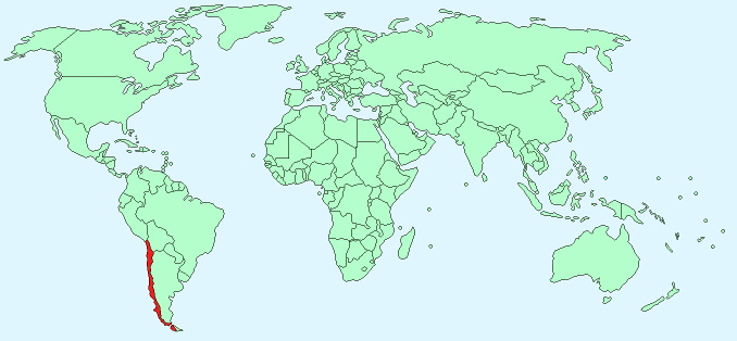 Chile on World Map