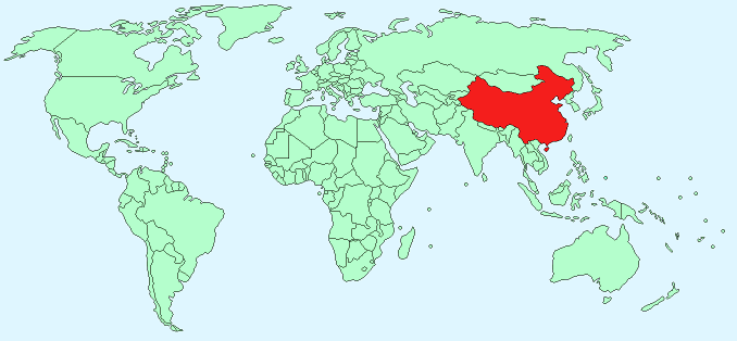 China on World Map