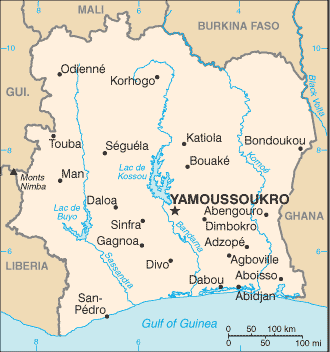 Cote d'Ivoire Map