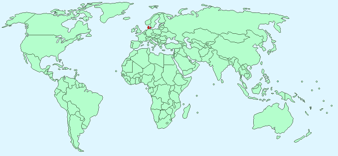 Denmark on World Map