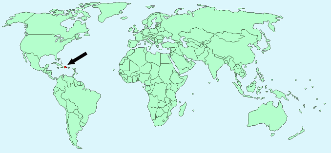 Dominican Republic on World Map