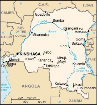 Democtatic Republic of the Congo Map