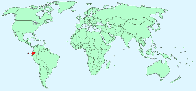 Ecuador on World Map