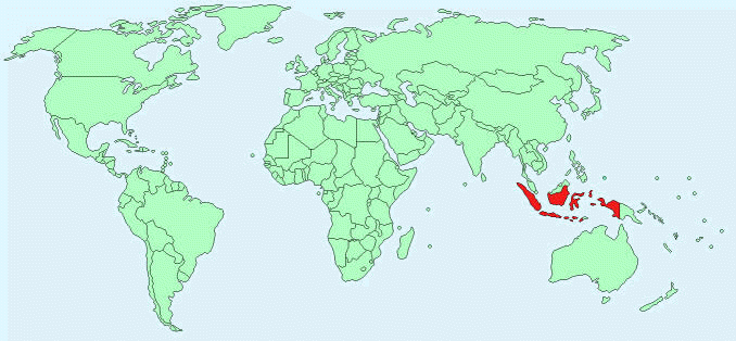 Indonesia on World Map