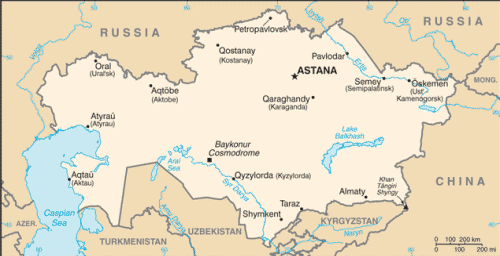 Map of Kazakhstan