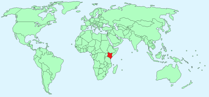 Kenya on World Map