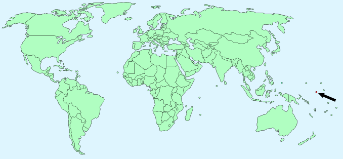 Kiribati on World Map