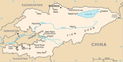 Map of Kyrgyzstan