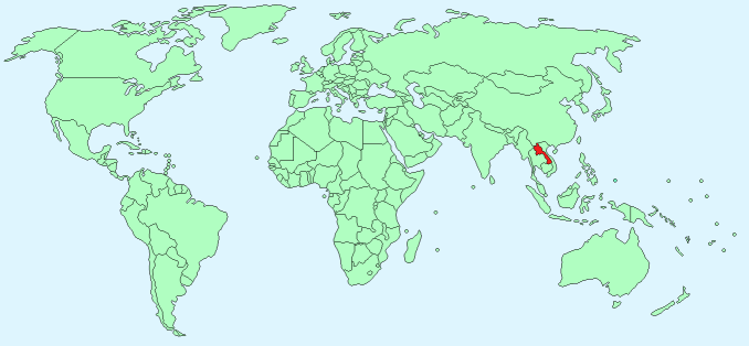 Laos on World Map