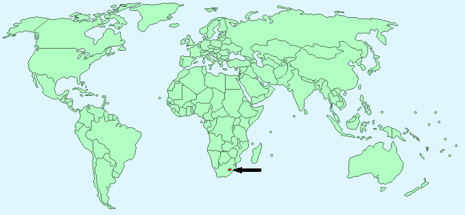 Lesotho on World Map