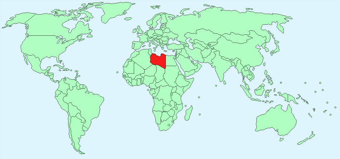Libya on World Map