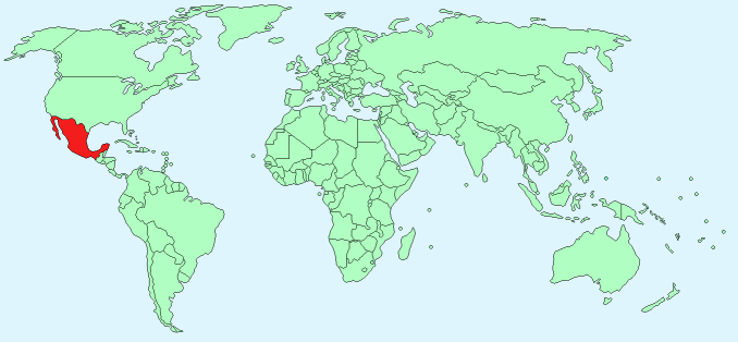 Mali on World Map