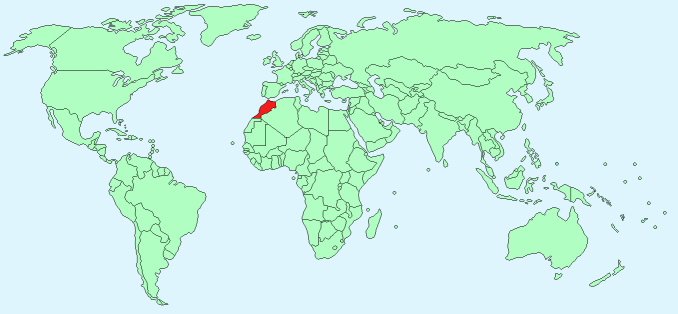 Morocco on World Map