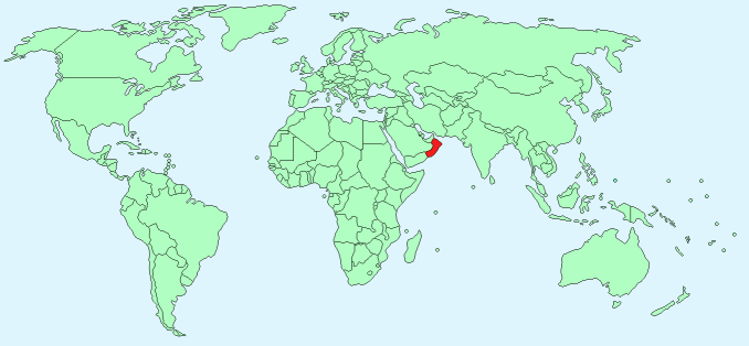 Oman on World Map