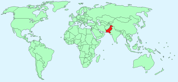 Pakistan on World Map