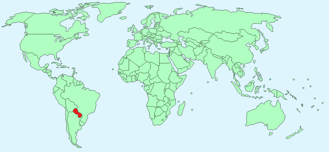 Paraguay on World Map