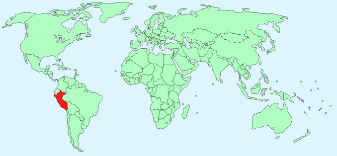 Peru on World Map