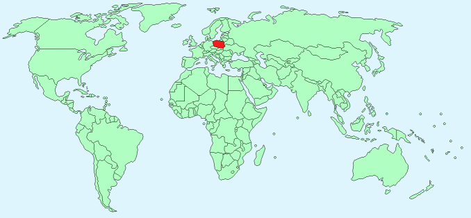 Poland on World Map