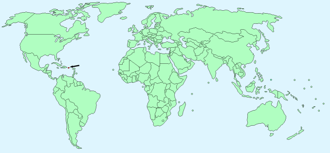 Puerto Rico on World Map