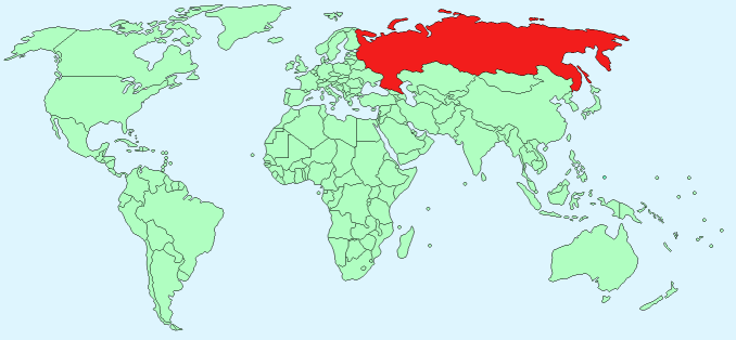 Russia on World Map