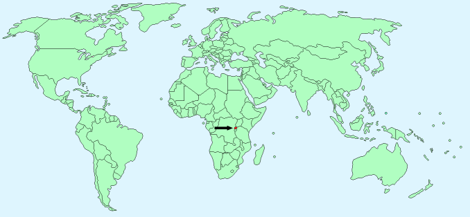 Rwanda on World Map