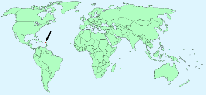 Saint Kitts and Nevis on World Map