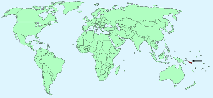 Solomon Islands on World Map