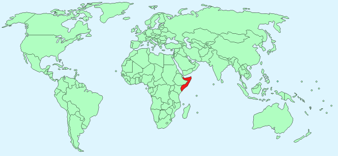 Somalia on World Map