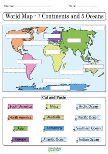 Free Printable World Map Worksheets